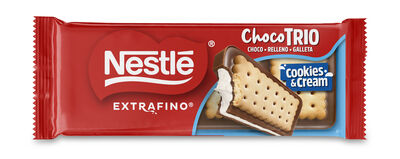Chocolate trio extrafino relleno de cookies&cream con galleta Nestlé 90g