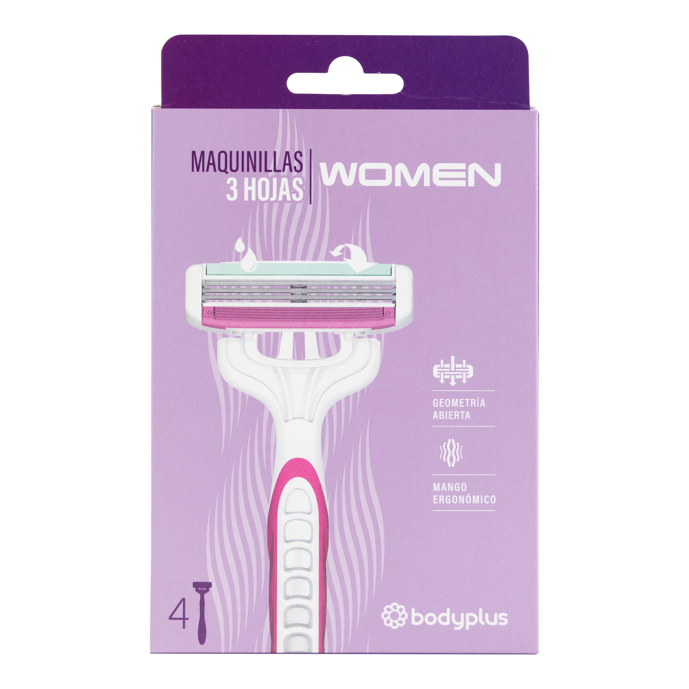 Maquina desechable mujer 3h Bodyplus 4 unidades