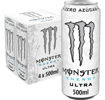 Bebida energética sin azúcar añadido Monster 50cl pack 4 taurina ginseng