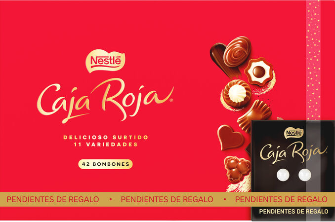 Bombones de Chocolate Caja Roja Nestlé Estuche 398g + Pendientes