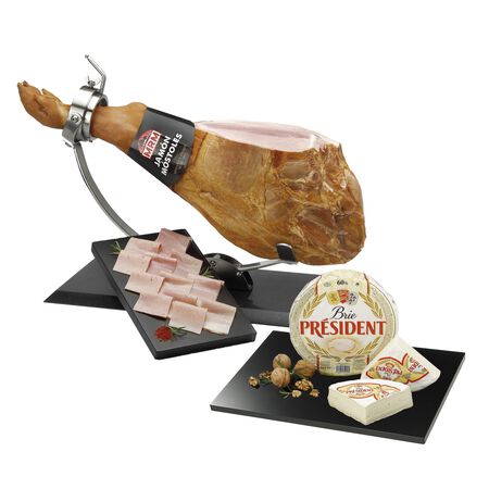 LOTE: 250 gr Lacón de jamón MRM + Queso Brie President