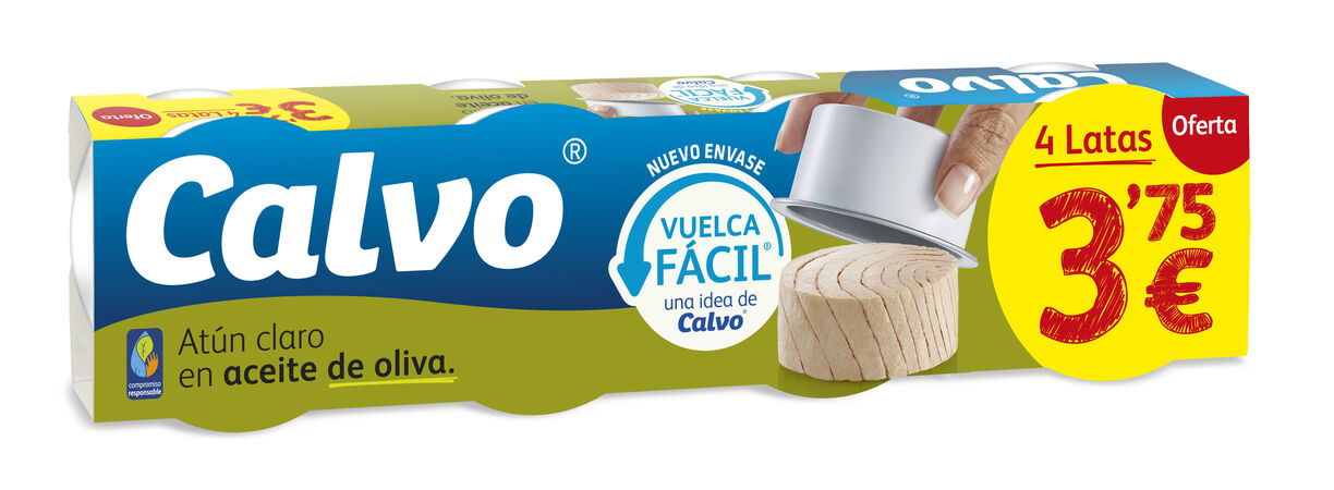 Atún claro en aceite de oliva Calvo Pack 4