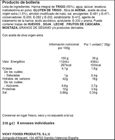 Pan Sottile integral Dulcesol 310g