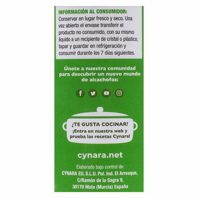 Corazón de alcachofa Cynara 240g 8/10