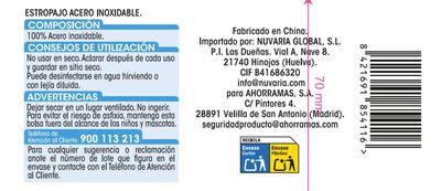 Estropajo Lanta 3 unidades para acero inoxidable