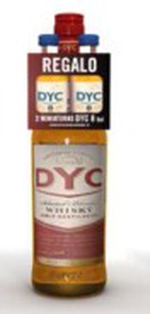 Whisky doble destilado origen nacional con 2 miniaturas de Dyc 8 Dyc 1 l