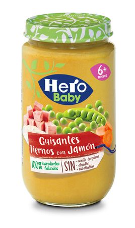 Tarro Hero baby guisantes jamón desde 6meses 235g