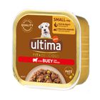 Alimentacion perro Ultima dog mini húmedo paté buey y guisantes 150g