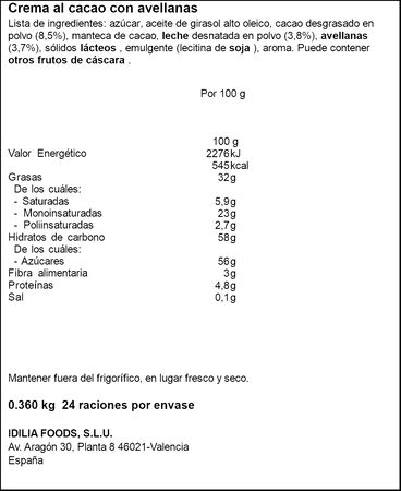 Crema de cacao y avellanas Nocilla 360g original