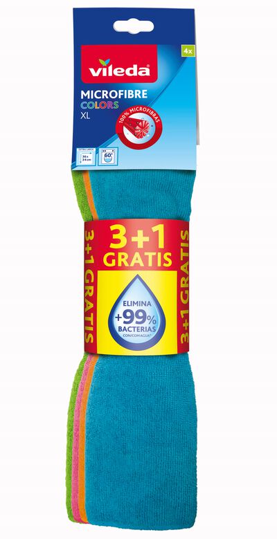 Bayeta de microfibras Vileda 3+1u colors xl