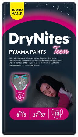 Pants braguita Huggies Drynites Teen Girls 27-57kg 13 uds
