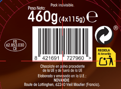 Postre copa chocolate y nata Alipende pack 4