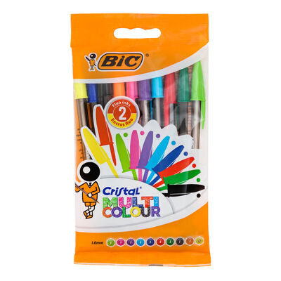 Bolígrafo cristal Bic 10 uds colores