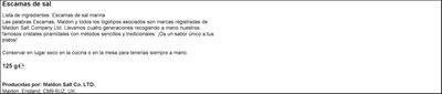 Sal marina Maldon 125g en escamas