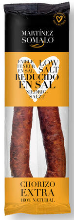 Chorizo sarta reducido en sal Martínez Somalo pieza 230g