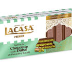 Turr&oacute;n de chocolate Dubai con pistacho y kataifi Lacasa 225g