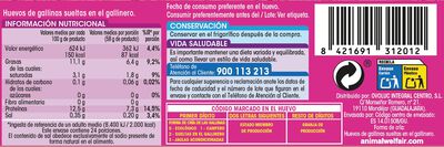 Huevos de gallinas sueltas en el gallinero Alipende 24u "clase m"