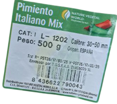 Pimiento italiano mixto bolsa 500g