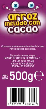Cereales de arroz inflado cacao s/gluten Alipende 500g