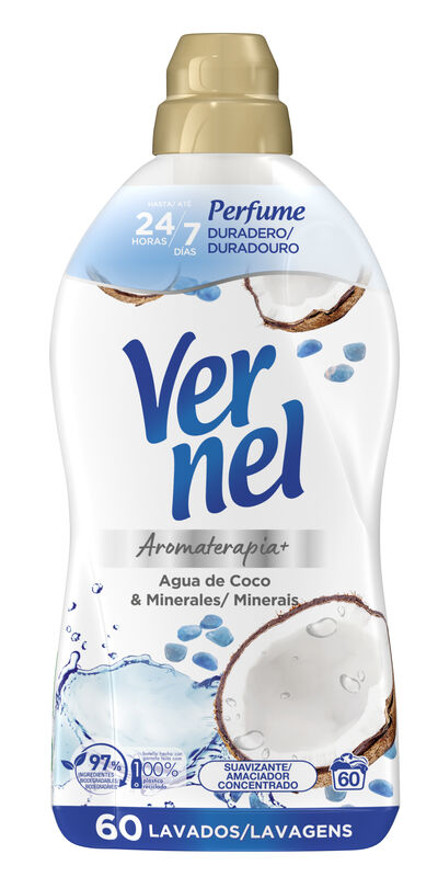 Suavizante Vernel 60 lavados agua coco & minerales