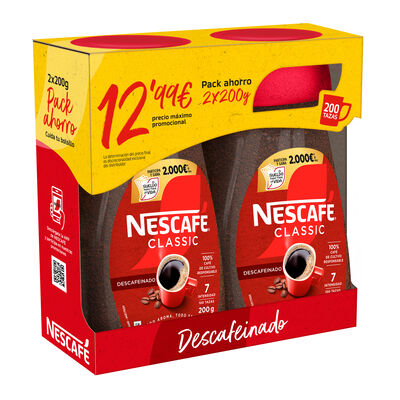 Café soluble descafeinado Nescafé 2x200g