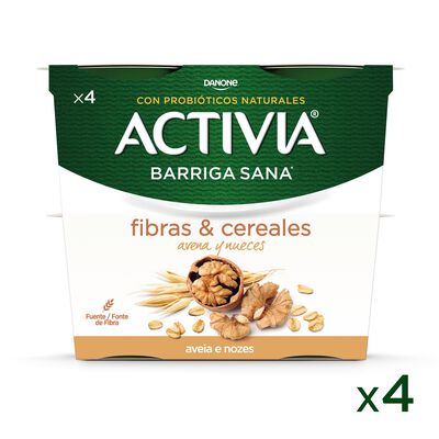 B&iacute;fidus Activia fibra pack 4 avena y nueces