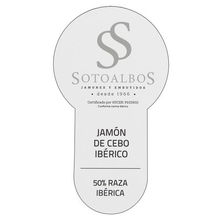 Jamón de cebo 50% raza ibérica Sotoalbos peso aproximado PIEZA 8k