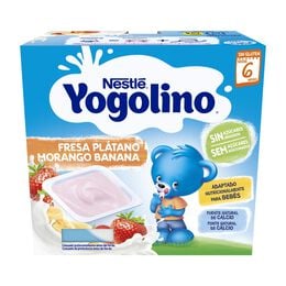 Postre Nestlé Yogolino fresa plátano sin gluten desde 6 meses pack 4