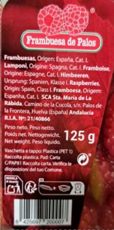 Frambuesa 125g