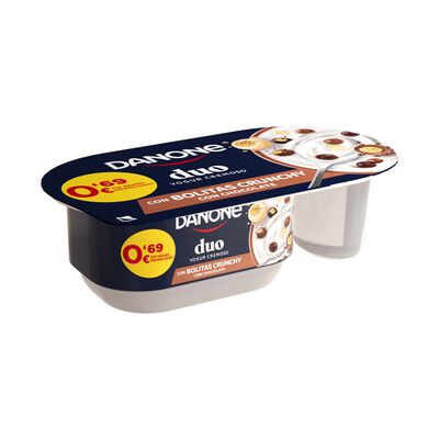 Yogur cremoso Danone duo 100gr con bolitas crunchy con chocolate