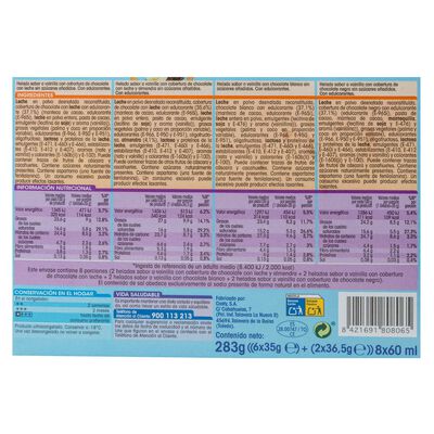 Helado bomb&oacute;n mini sin az&uacute;cares a&ntilde;adidos Alipende 8 uds