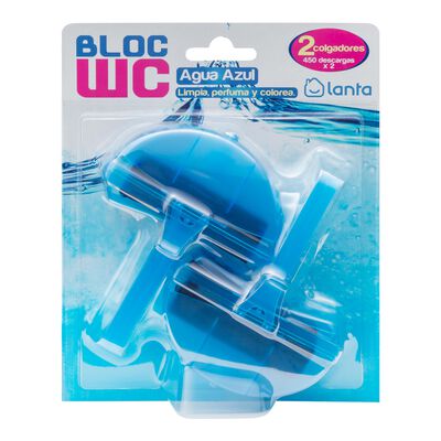 Bloc wc con acci&oacute;n continua de limpieza que limpia perfuma y colorea Lanta 2x40 g