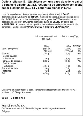 Chocolatina de caramelo salado Kit Kat 99g