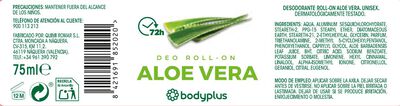 Desodorante roll-on Bodyplus 75 ml Aloe Vera