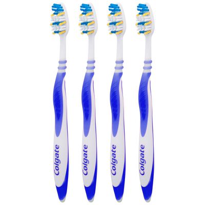 Cepillo de dientes Colgate Extra Clean elimina bacterias bucales, medio 4uds
