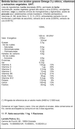 Bebida l&aacute;ctea Puleva omega3 1l
