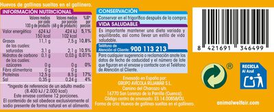 Huevos de gallinas sueltas en el gallinero Alipende 12u "clase l"