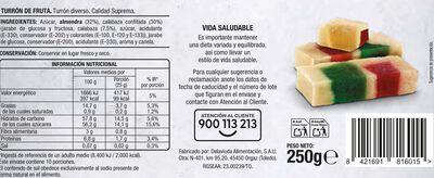 Turr&oacute;n Alipende 250g fruta