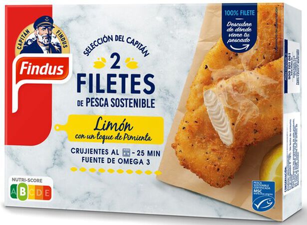 Filetes pesca sostenible Findus crujientes limón 225g