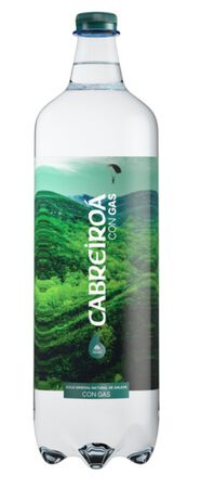 Agua mineral con gas Cabreiroá. Botella rPET 1L