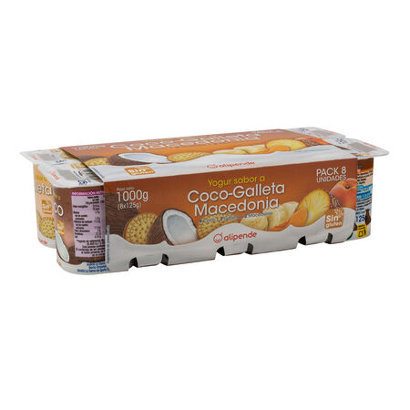 Yogur Alipende pack 8 coco macedonia galleta