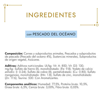 Comida h&uacute;meda gato Gourmet Gold mousse pescado 85g
