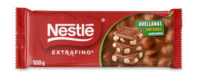 Chocolate con leche extrafino relleno con avellanas enteras Nestl&eacute; 100g
