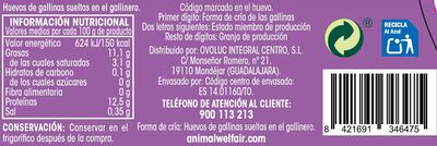 Huevos de gallinas sueltas en el gallinero Alipende 6u "clase l"