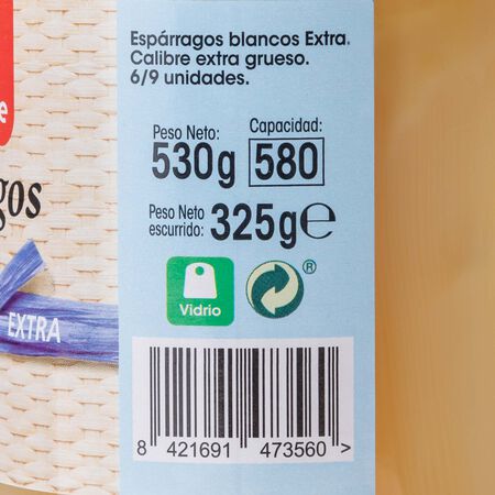 Esparragos blancos muy grueso Alipende 325g (6/9 piezas)