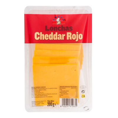Queso cheddar rojo en lonchas Lafuente 200g