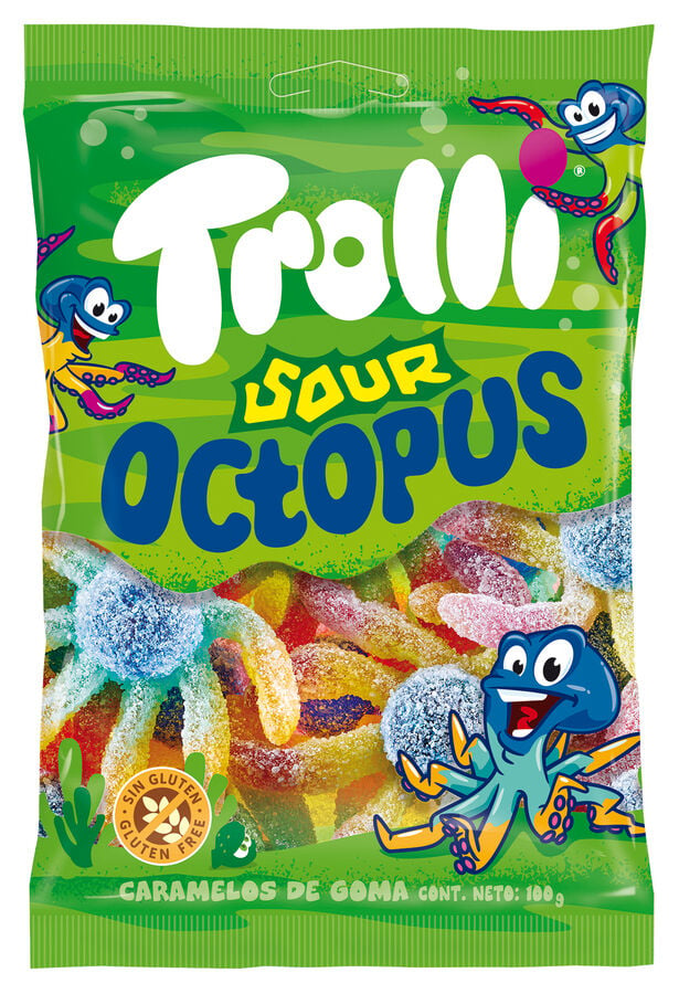 Golosinas sin gluten Sour Octopus Trolli 100g