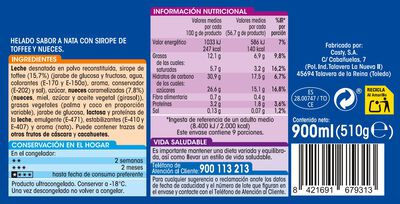 Helado en tarrina Alipende 900ml nata y nuez
