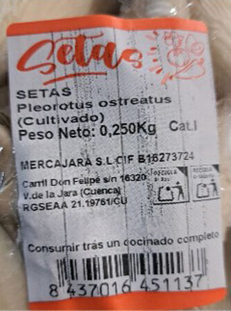 Setas en bandeja 250 g