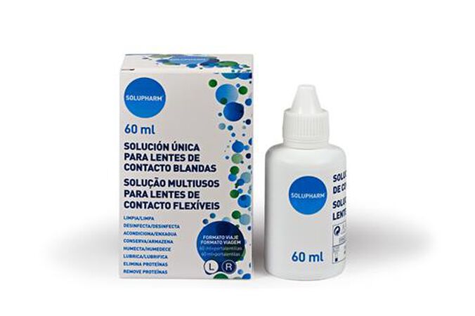 Solución única Solupharm 60ml para lentes de contacto blandas